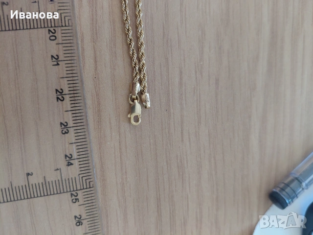Красив златен винтидж кръст и ланец Midas 14 к, снимка 6 - Колиета, медальони, синджири - 54988540