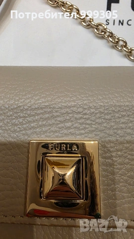 FURLA дамска кожена чанта – естествена кожа – почти нова , снимка 4 - Чанти - 54364726