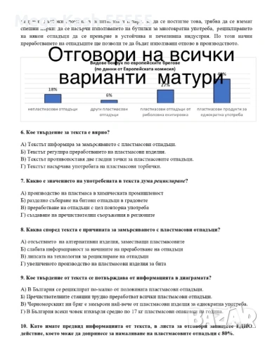 Отговори Матури 2026