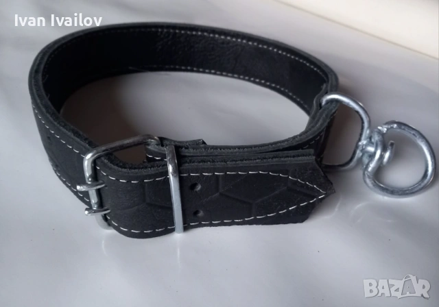 Професионален двоен нашийник (5 см) – Двойно шит, с върток и двойна катарама – 80 см