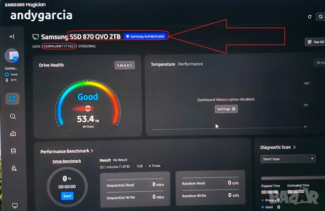  2TB Samsung 870 QVO 2000GB 2.5" SATA V-NAND Solid State Drive SSD Read/Write 560/530 MB/s диск disk, снимка 5 - Твърди дискове - 54554001