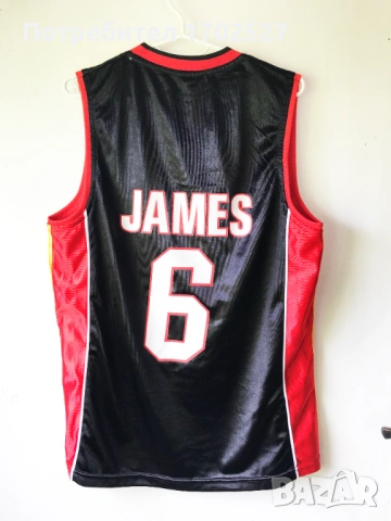 Lebron James Miami Heat Jersey - USA Basketball (баскетболен потник, размер L), снимка 2 - Фен артикули - 54911930
