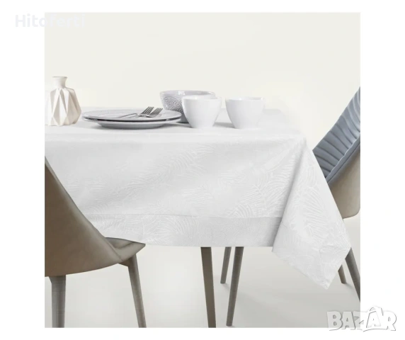 Бяла покривка за маса 150×350 см OEKO-TEX®