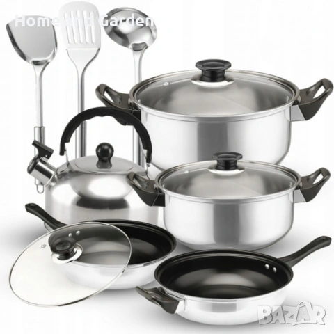 Комплект тенджери и аксесоари от 11 части - издръжливи и устойчиви, снимка 6 - Съдове за готвене - 54027058