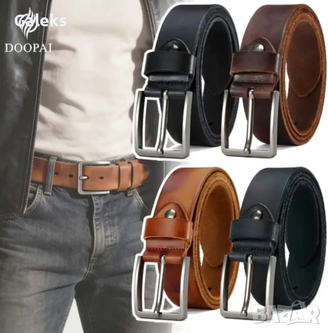 Мъжки бутикови-спортно елегантни колани DOOPAI" в Синьо* /Върхова естест. кожа!, снимка 12 - Колани - 54208922