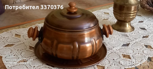 Медна тенджера на поднос-ръчна изработка, снимка 7 - Съдове за готвене - 54407150