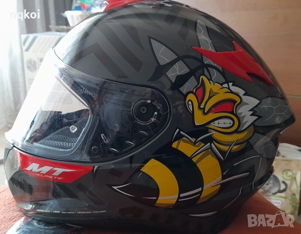 Каска MT Targo Bee B5 + ръкавици Icon Hooligan – нови, размер M