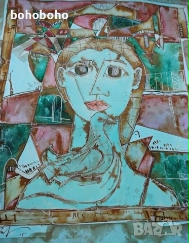 Акварел, Георги Трифонов '15, Модернизъм / Абстракция, Не Много Стара Картина, снимка 2 - Други ценни предмети - 54632984