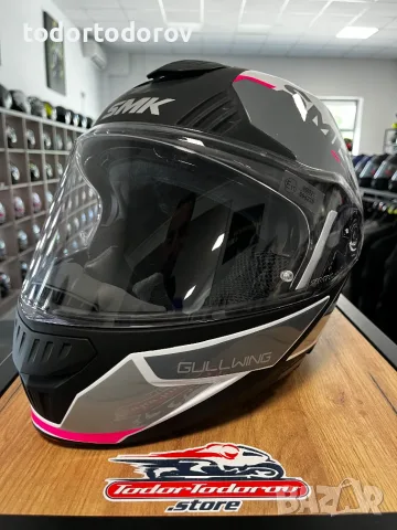 Отваряема мото каска SMK GULLWING Astro Pink/White,XS 53-54,вградени очила 195.39 лв. / 99.90 €