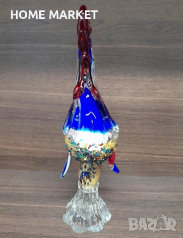 Murano Italy   Glass Cockerel “Французинът” елегантен, грандиозен и великолепен петел , снимка 5 - Други ценни предмети - 54618225
