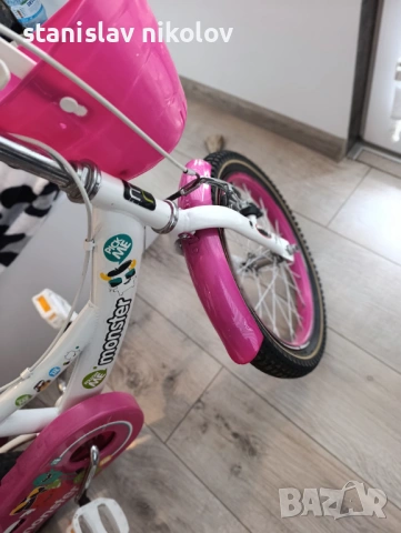 Детски Велосипед MONSTER РОЗОВ 12'' , снимка 5 - Велосипеди - 53959094