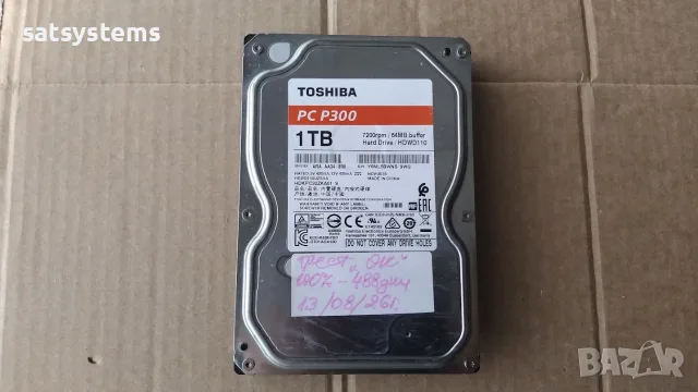 Хард диск Toshiba PC P300 HDWD110 1TB SATA 6.0Gb/s, снимка 2 - Твърди дискове - 55664973