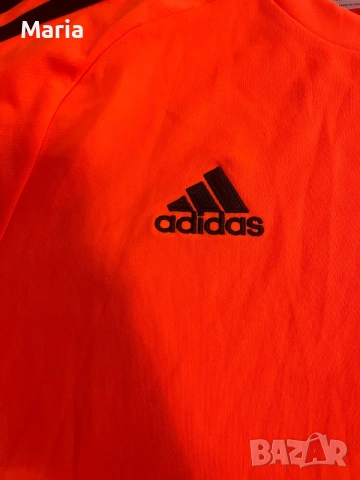 Оригинална спортна тениска Adidas Climalite – Размер M – Неоново оранжев, снимка 2 - Спортни дрехи, екипи - 55149756