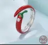 Сребърен пръстен люта чушка, снимка 2
