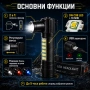 Акумулаторен LED челник за глава и ръчен фенер 2в1 за риболов къмпинг лов туризъм работа аварии, снимка 2
