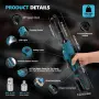 Акумулаторен тресчотка винтоверт/гайковерт 3/8", за 18–21V батерия Brushless с LED и адаптери, снимка 2