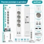 Разклонител Aerbes с 5 контакта 4 USB портове Type-C и 2м кабел, снимка 7