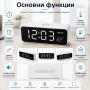 Модерен LED дигитален настолен часовник с термометър за стая спалня офис електронен светещ USB, снимка 2