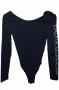 Черно дамско боди Calvin Klein Jeans с дълъг ръкав и лого на един от ръкавите, размер XS-S, снимка 1