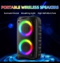 караоке блутут колонка с два микрофона + FM, TWS, RGB, снимка 4