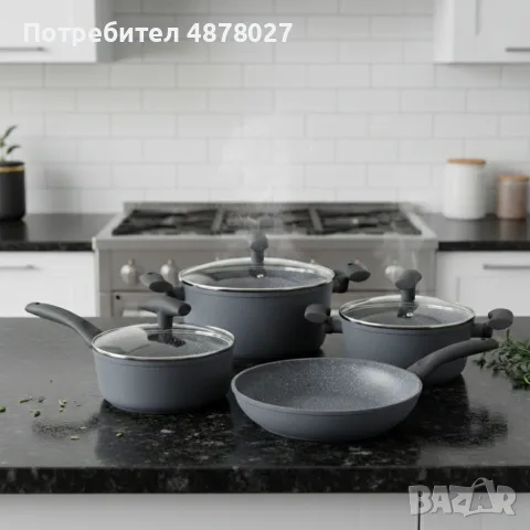 Комплект от 7 части тенджери и тиган Michelino – Незалепващо покритие за лесно и здравословно готвен, снимка 4 - Съдове за готвене - 55675040