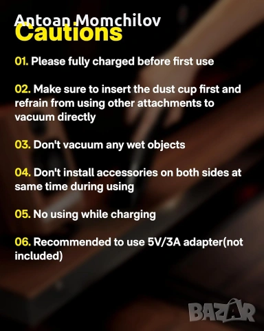 Мини прахосмукачка HOTO 2в1 15000Pa Air Duster, снимка 4 - Аксесоари и консумативи - 55072697