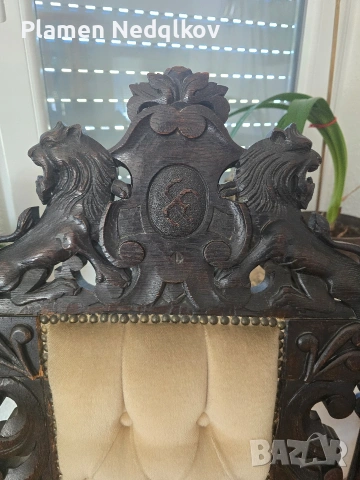 Продавам дървен стар трон ., снимка 4 - Столове - 44877603
