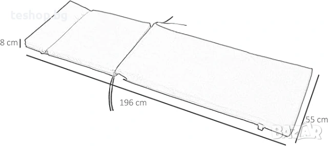 Възглавница за шезлонг Outsunny 196 x 55 x 8 см, снимка 3 - Градински мебели, декорация  - 54728727