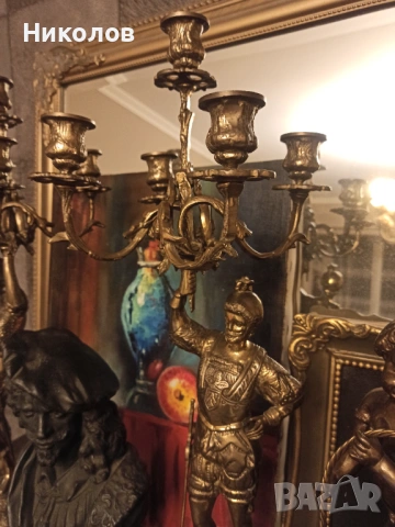 Месингови свещници 2 бр., снимка 4 - Антикварни и старинни предмети - 54611388