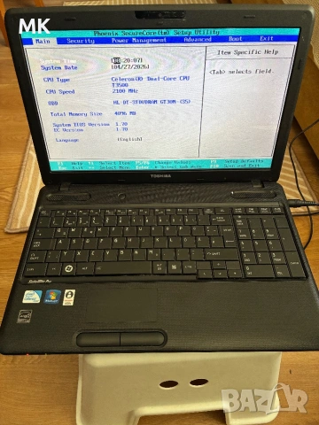 Лаптоп Toshiba Satellite Pro C660-1 VV, снимка 2 - Лаптопи за работа - 54325056