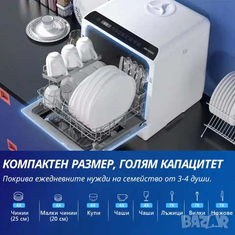 Мини съдомиялна машина AIRMSEN TDQR03A, снимка 6 - Съдомиялни - 55425651