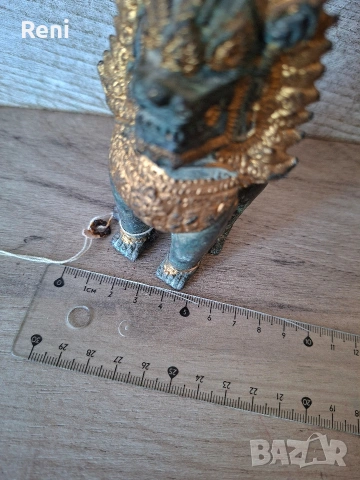 Старинен тайландски лъв, бронзова фигура, снимка 8 - Колекции - 54042142