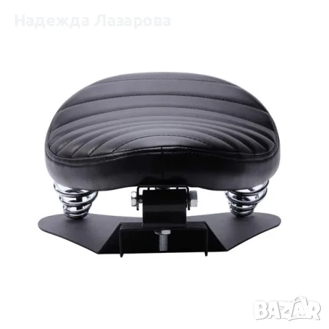 Седалка Bobber за мотоциклет със задна възглавница с пружина за Sportster XL1200 883 Fatboy - Черна, снимка 2 - Аксесоари и консумативи - 55603918