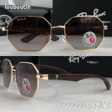 Ray Ban Ferrari 2 цвята мъжки слънчеви очила осмоъгълни с поляризация  дамски унисекс, снимка 3 - Слънчеви и диоптрични очила - 55149496