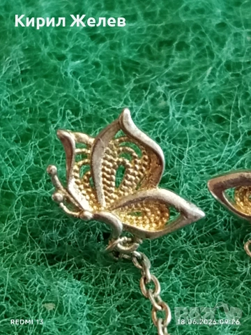 Сребърни обеци във формата на ПЕПЕРУДА 🦋 филигранна изработка красиви 30956, снимка 2 - Обеци - 54953446