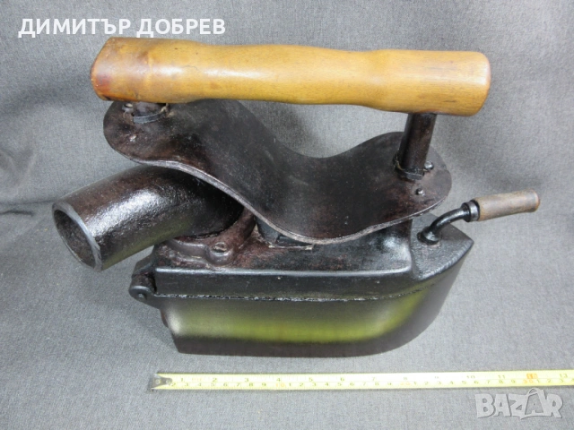 СТАРА РЕТРО ЧУГУНЕНА ЮТИЯ НА ЖАР С КОМИН И КЛАПА, снимка 8 - Антикварни и старинни предмети - 54158730