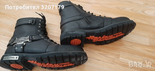 Мъжки кожени кубинки Harley Davidson, снимка 6 - Мъжки ботуши - 54485108