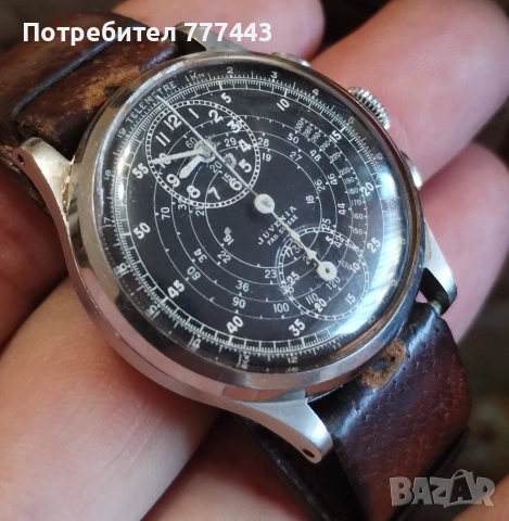 Chronograph cal. Venus 140 Juvenia , снимка 4 - Антикварни и старинни предмети - 55232068