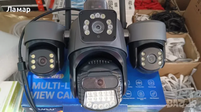 Тройна безжична IP камера с WiFi приложение iCSee 3 по 12MP.