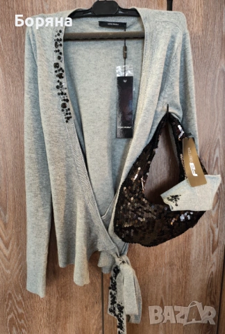 Vero Moda нова с етикет жилетка от фина вълна с черни камъни, снимка 11 - Жилетки - 54079759