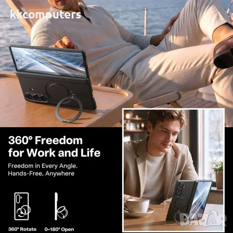 TORRAS Ostand Q3 Spin Series за Samsung Galaxy Z Fold8 Ultra Магнитен PC TPU Калъф с 360° Въртяща Ст, снимка 4 - Калъфи, кейсове - 55612817