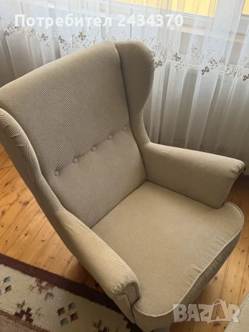 кресло с табуретка ikea, снимка 2 - Дивани и мека мебел - 55582057