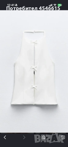 Топ с панделки Zara, снимка 4 - Потници - 55025602
