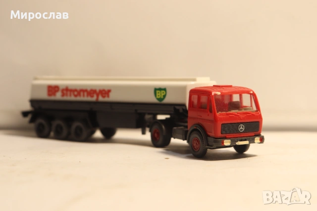WIKING H0 1/87 BP MERCEDES ЦИСТЕРНА КАМИОН МОДЕЛ КОЛИЧКА, снимка 4 - Колекции - 54316648