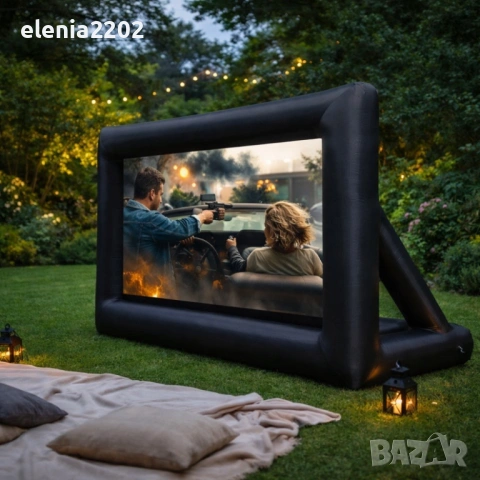Надуваем проекционен екран за събития и кино на открито – Перфектен за партита и прожекции, снимка 3 - Други стоки за дома - 53977201