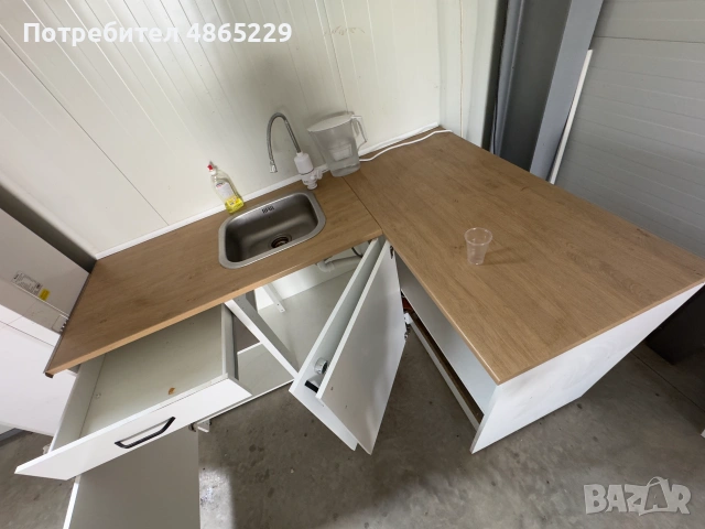 Компактна кухня IKEA с мивка и смесител – идеална за офис или студио, снимка 2 - Кухни - 55014386