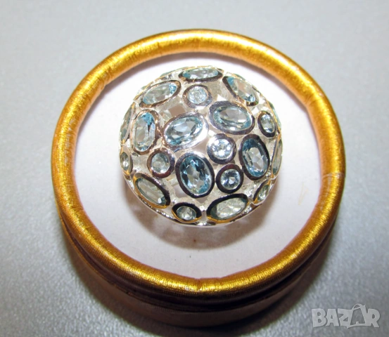 925 сребърен пръстен с топаз, снимка 2 - Пръстени - 54079196