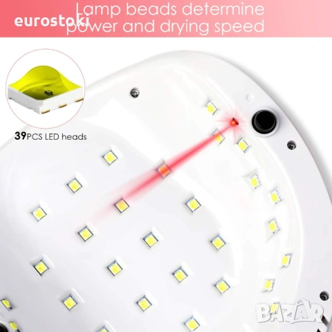 Лампа за маникюр Longco SUN F6, двоен LED UV, 86 W, бял, сензор за движение, снимка 5 - Педикюр и маникюр - 54494591