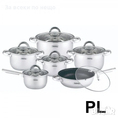 Комплект съдове Rosberg R51210L12BM, 12 части Код P2732