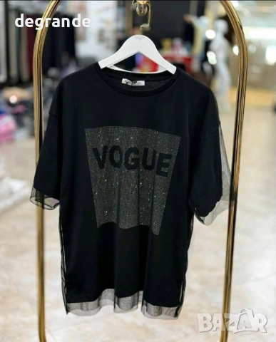 👚Дамска Тениска 💫VOGUE💫 Налична в Бяло и Черно, снимка 3 - Тениски - 54920419